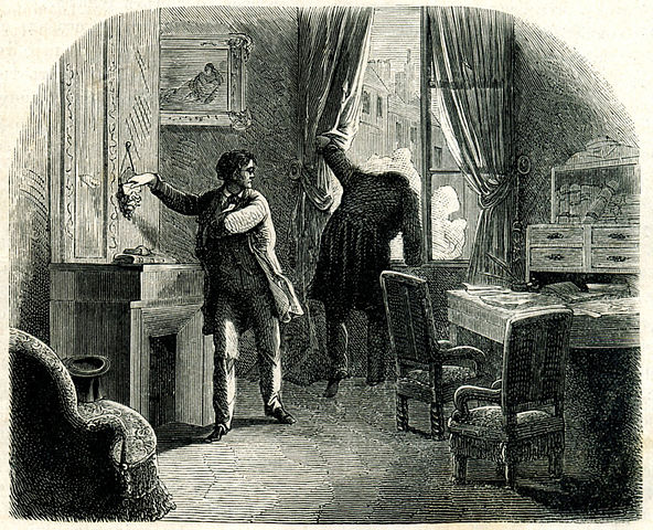 An illustration for the story The Purloined Letter by the author Edgar Allan Poe